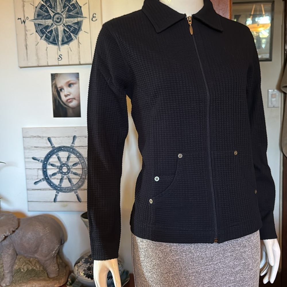 NWT northern reflections size small navy zip up with Durable waffle Fabric
